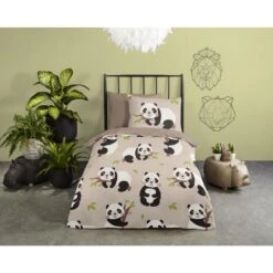 Good Morning Dekbedovertrek "Panda" - Zand - (140x220 Cm) 7 Good Morning Dekbedovertrek "Panda" - Zand - (140x220 Cm) -Knusse Nacht 1000051936 0101