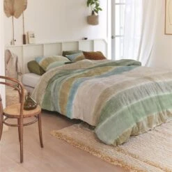 Ariadne At Home Dekbedovertrek Soft Linen Green-Lits-jumeaux (240 X 200/220 Cm) -Knusse Nacht 1000051943 0102