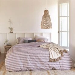 Ariadne At Home Dekbedovertrek Knit Stripes Lila-Lits-jumeaux (240 X 200/220 Cm) -Knusse Nacht 1000052566 0102
