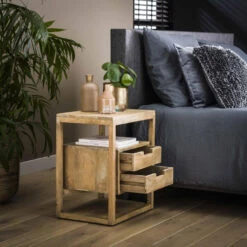Giga Meubel Nachtkastje Mangohout - Naturel - 2 Lades - Kast Sahara 9 Giga Meubel Nachtkastje Mangohout - Naturel - 2 Lades - Kast Sahara -Knusse Nacht 1000052667 0103