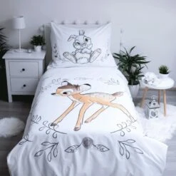 Disney Bambi Dekbedovertrek, Circle - Eenpersoons - 140 X 200 Cm - Katoen -Knusse Nacht 1000053404 0102