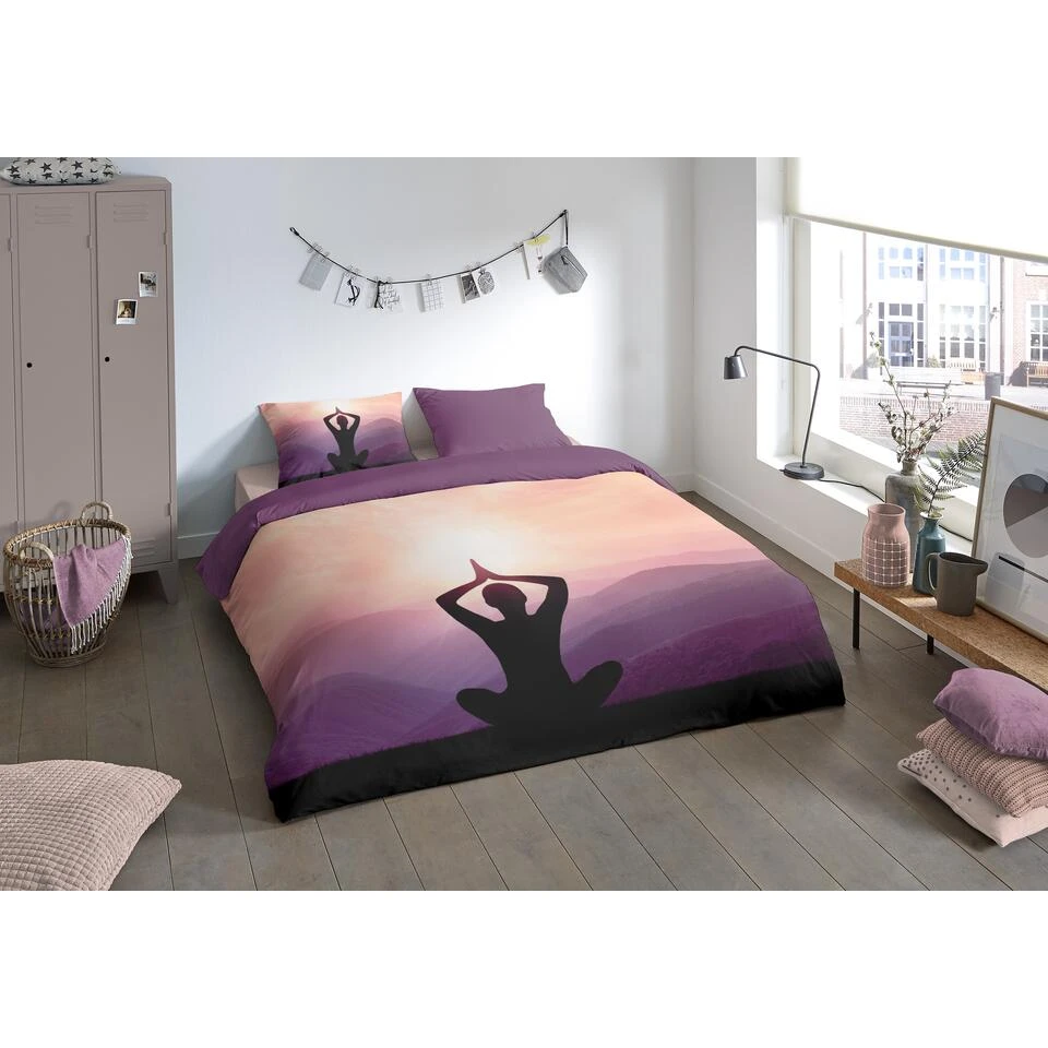Pure Dekbedovertrek "Yoga" - Paars - (200x220 Cm) 4 Pure Dekbedovertrek "Yoga" - Paars - (200x220 Cm) - Afbeelding 2