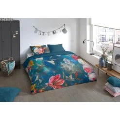 Pure Dekbedovertrek "Space Flowers" - Blauw - (240x220 Cm) -Knusse Nacht 1000054807 0101