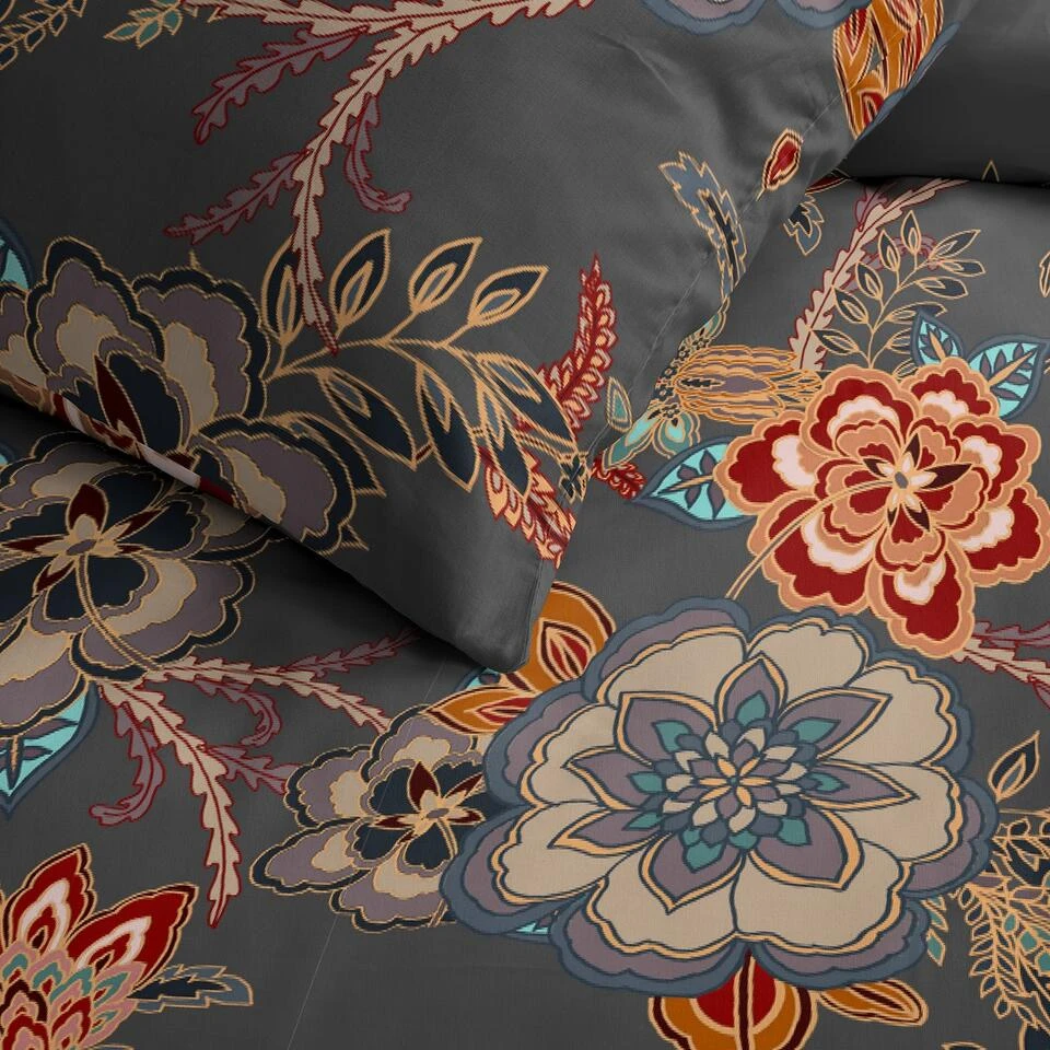 Cinderella Melanie - Dekbedovertrek - Katoen - 200x200/220 Cm - Anthracite 4 Cinderella Melanie - Dekbedovertrek - Katoen - 200x200/220 Cm - Anthracite - Afbeelding 2