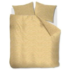 Ariadne At Home Dekbedovertrek Knit Stripes Yellow-1-persoons (140 X 200/220 Cm)
