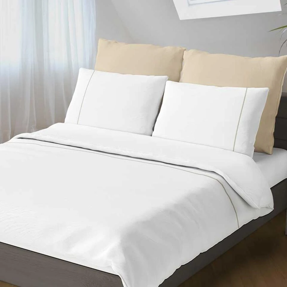 Romanette Flanellen Dekbedovertrek Duchesse Wit/Zand-140 X 200/220 Cm 4 Romanette Flanellen Dekbedovertrek Duchesse Wit/Zand-140 X 200/220 Cm - Afbeelding 2