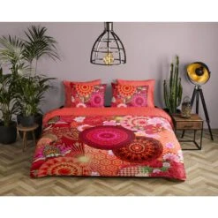 HIP Dekbedovertrek "Yuki" - Rood - (140x220 Cm) -Knusse Nacht 1000058288 0101
