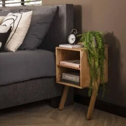 Hoyz - Nachtkastje Angle Solid / Massief Acacia Naturel -Knusse Nacht 1000058343 0101