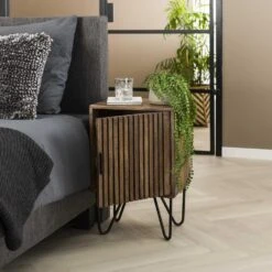 Giga Meubel Nachtkastje Set Van 2 - Mangohout - Zandkleur Finish -Knusse Nacht 1000059278 0101