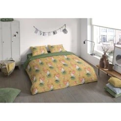 Pure Dekbedovertrek "Kakatoe" - Oker - (140x220 Cm) -Knusse Nacht 1000060485 0101