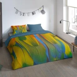 Pure Dekbedovertrek "Rainbow Feathers" - Multi - (140x220 Cm) -Knusse Nacht 1000060489 0101