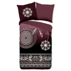 Pure Dekbedovertrek "Asiya" - Bordeaux - (140x220 Cm) -Knusse Nacht 1000060497 0102