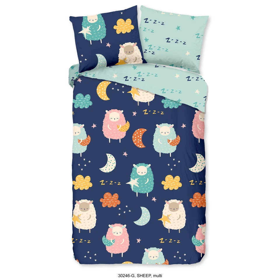 Good Morning Dekbedovertrek "Sheep" - Multi - (140x220 Cm) 3 Good Morning Dekbedovertrek "Sheep" - Multi - (140x220 Cm)