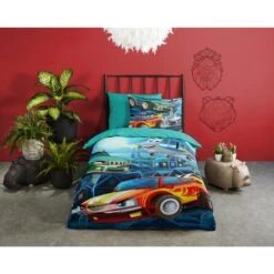 Good Morning Dekbedovertrek "Race" - Multi - (140x220 Cm) -Knusse Nacht 1000061612 0101