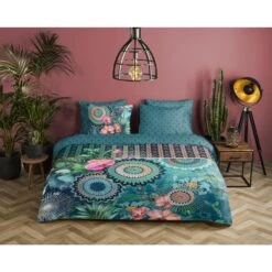 HIP Dekbedovertrek "Valdez" - Petrol - (240x220 Cm) -Knusse Nacht 1000061616 0101