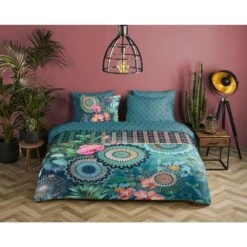 HIP Dekbedovertrek "Valdez" - Petrol - (200x220 Cm) -Knusse Nacht 1000061638 0102