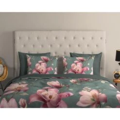 Good Morning Dekbedovertrek "Magnolia" - Groen - (240x220 Cm) -Knusse Nacht 1000063270 0110