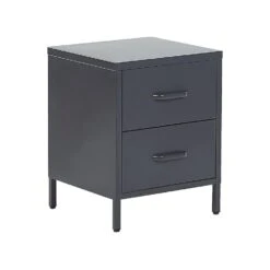 Beliani Nachtkast MALAVI - Grijs Staal