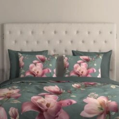 Good Morning Dekbedovertrek "Magnolia" - Groen - (200x220 Cm) 7 Good Morning Dekbedovertrek "Magnolia" - Groen - (200x220 Cm) -Knusse Nacht 1000065854 0102