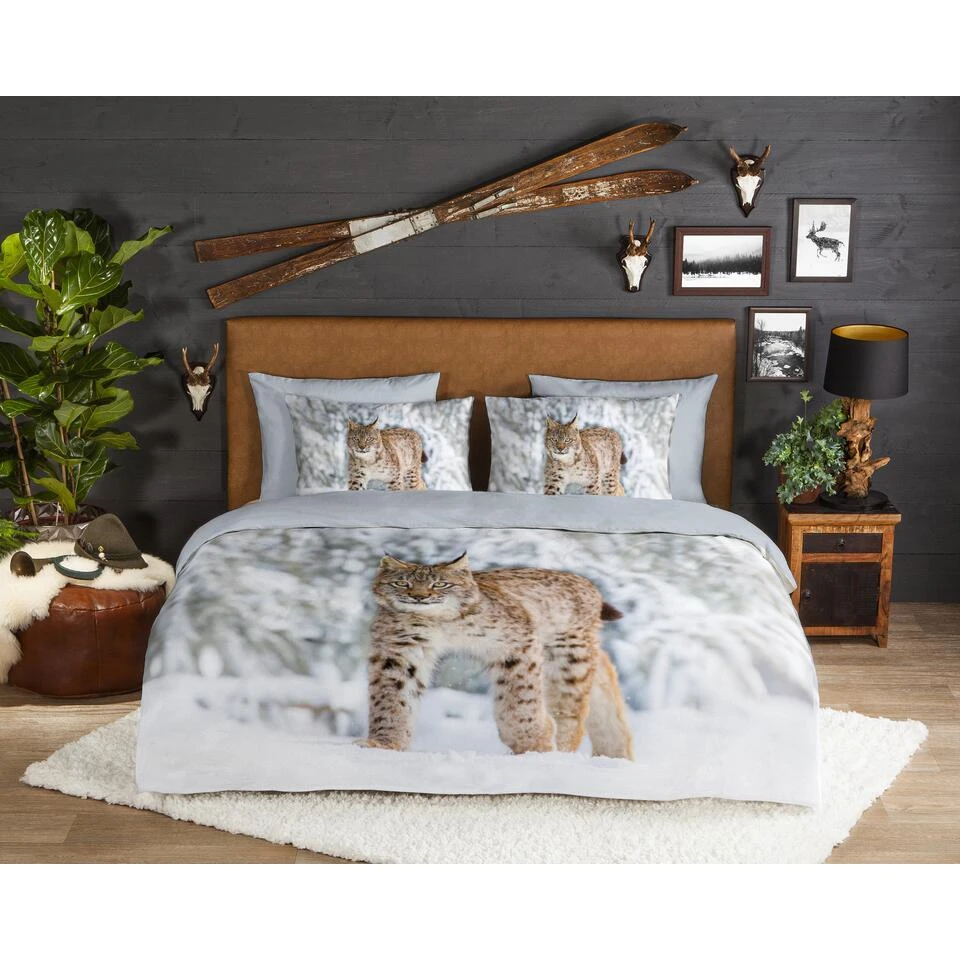 Good Morning Dekbedovertrek "Lynx" - Grijs - (140x220 Cm) 4 Good Morning Dekbedovertrek "Lynx" - Grijs - (140x220 Cm) - Afbeelding 2