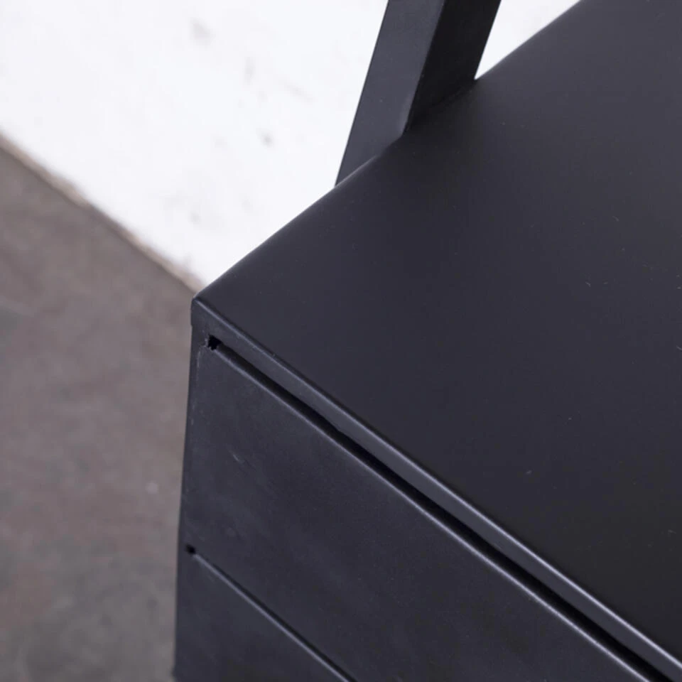 Giga Meubel Ladder Nachtkastje Metaal - Zwart - 180cm - Kast Brooke 4 Giga Meubel Ladder Nachtkastje Metaal - Zwart - 180cm - Kast Brooke - Afbeelding 2