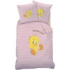 Looney Tunes Dekbedovertrek Tweety - 140 X 200 + 63 X 63 Cm - Katoen -Knusse Nacht 1000066812