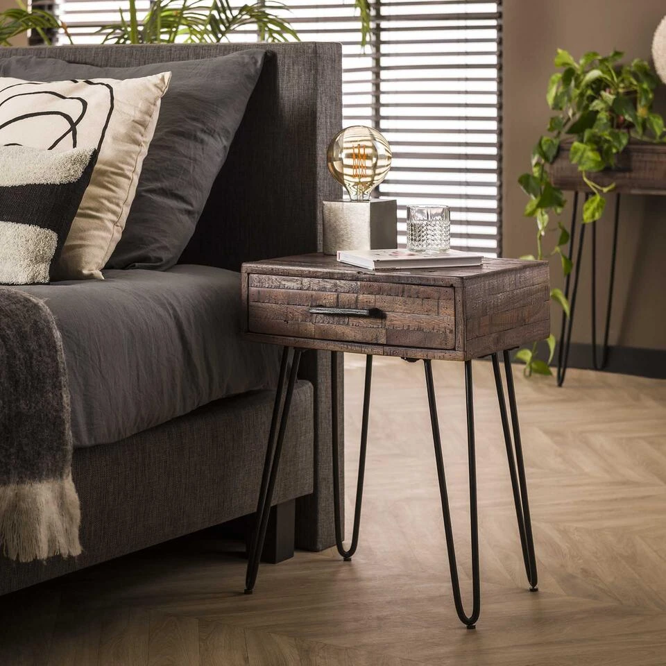 Hoyz - Nachtkastje 1L Aara - Grijs 4 Hoyz - Nachtkastje 1L Aara - Grijs - Afbeelding 2