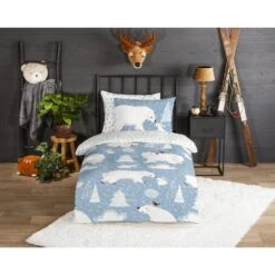 Good Morning Dekbedovertrek "Northpole" - Blauw - (140x220 Cm) -Knusse Nacht 1000070224 0101