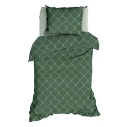 Romanette Flanellen Dekbedovertrek Murad Groen-2-persoons (200 X 200/220 Cm) -Knusse Nacht 1000071261 0101