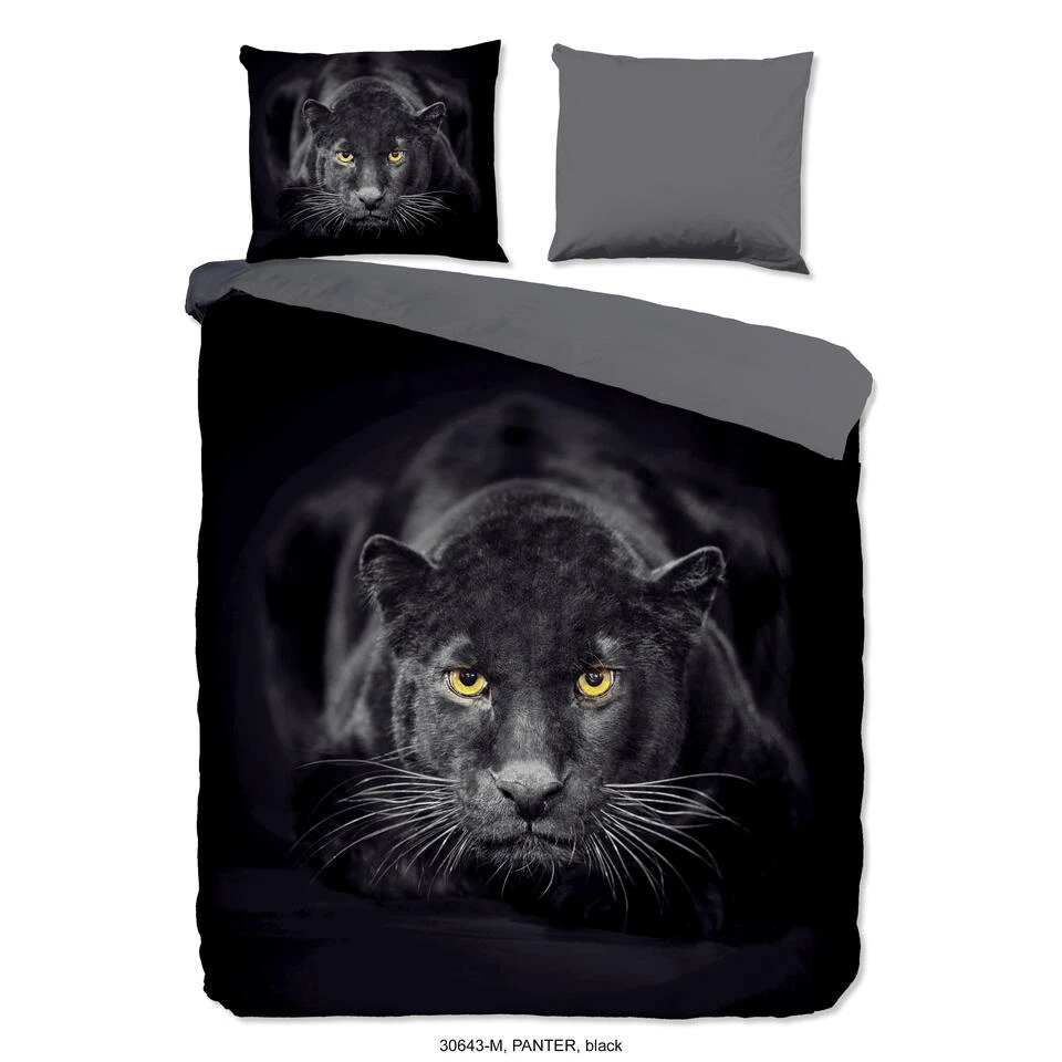 Pure Dekbedovertrek "Panter" - Zwart - (200x220 Cm) 3 Pure Dekbedovertrek "Panter" - Zwart - (200x220 Cm)