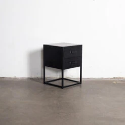 Giga Meubel Nachtkastje Zwart Metaal - 42x42x60cm - Kast Stijn -Knusse Nacht 1000071412 0102