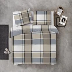 Byrklund - Dekbedovertrek Big Squares - 240x220 Cm - Zand -Knusse Nacht 1000076648 0102