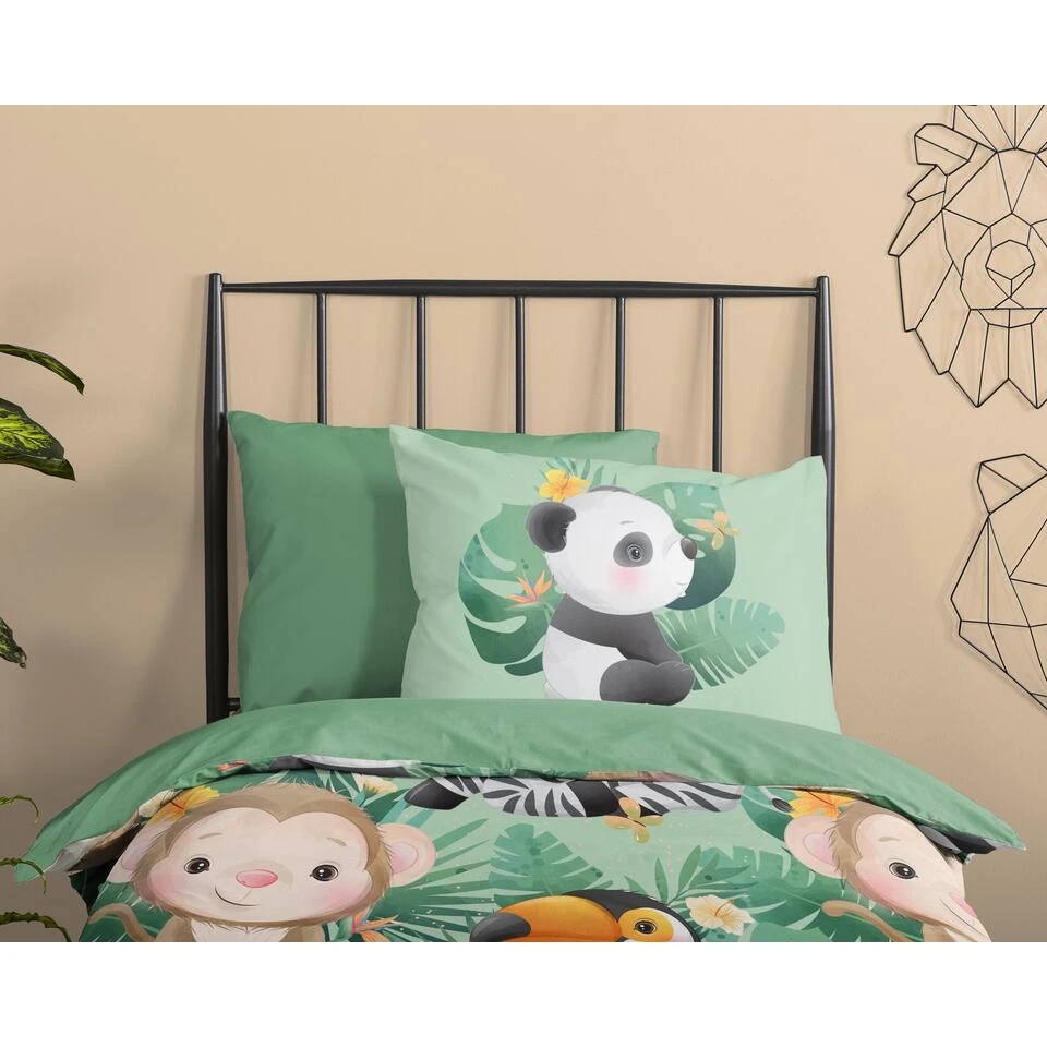 Good Morning Dekbedovertrek "Momo" - Groen - (140x220 Cm) 5 Good Morning Dekbedovertrek "Momo" - Groen - (140x220 Cm) - Afbeelding 3