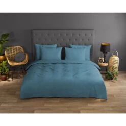Good Morning Dekbedovertrek "uni Adria Blue" - Blauw - (140x220 Cm) -Knusse Nacht 1000080894 0101