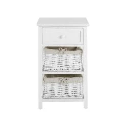 Beliani Nachtkast FLOWELLA - Wit Mdf -Knusse Nacht 1000081373 0103