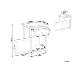 Beliani Nachtkast LAYOLA - Wit Mdf -Knusse Nacht 1000081375 0102