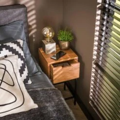 Sabas Nachtkastje Acacia - Hout - Bruin -Knusse Nacht 1000081612 0102