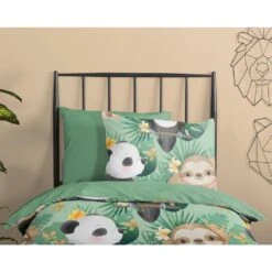 Good Morning Dekbedovertrek "Momo" - Groen - (100x135 Cm) -Knusse Nacht 1000083119 0110