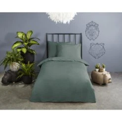 Good Morning Dekbedovertrek "" - Groen - (100x135 Cm) -Knusse Nacht 1000083380 0101