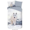 Pure Dekbedovertrek "White Fox" - Grijs - (140x220 Cm) -Knusse Nacht 1000083884