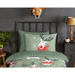Good Morning Dekbedovertrek "Dinde" - Groen - (140x220 Cm) -Knusse Nacht 1000091365 0110