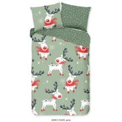 Good Morning Dekbedovertrek "Dinde" - Groen - (140x220 Cm)