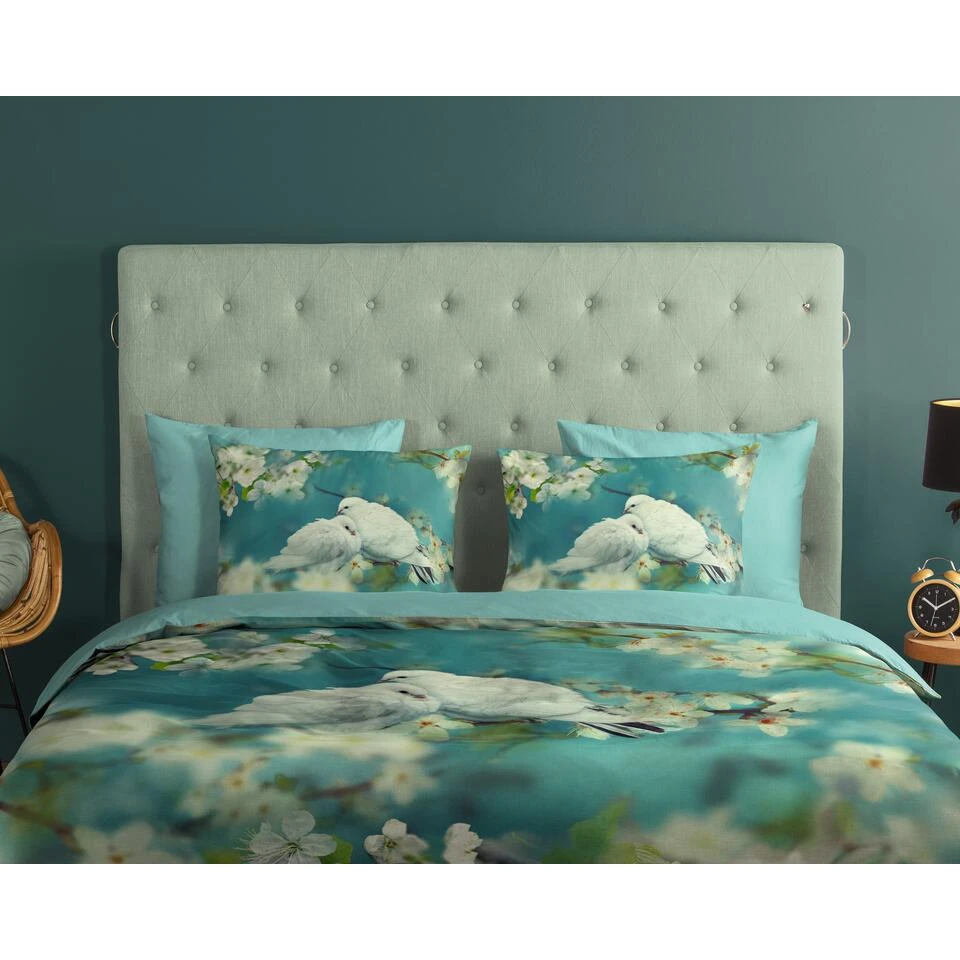 Good Morning Dekbedovertrek "Loving" - Aqua - (200x220 Cm) 5 Good Morning Dekbedovertrek "Loving" - Aqua - (200x220 Cm) - Afbeelding 3