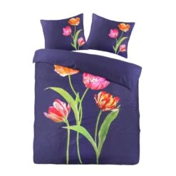 Papillon Dekbedovertrek Tulips - 140x200/220 Cm - Navy -Knusse Nacht 1000093519 0101