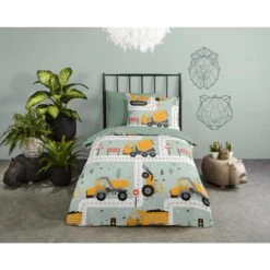 Good Morning Dekbedovertrek "Heavy" - Groen - (100x135 Cm) -Knusse Nacht 1000094411 0101