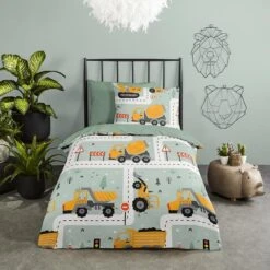 Good Morning Dekbedovertrek "Heavy" - Groen - (100x135 Cm) -Knusse Nacht 1000094411 0102