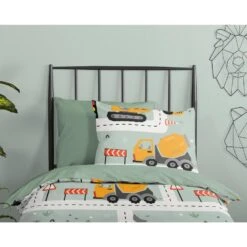 Good Morning Dekbedovertrek "Heavy" - Groen - (100x135 Cm) -Knusse Nacht 1000094411 0110