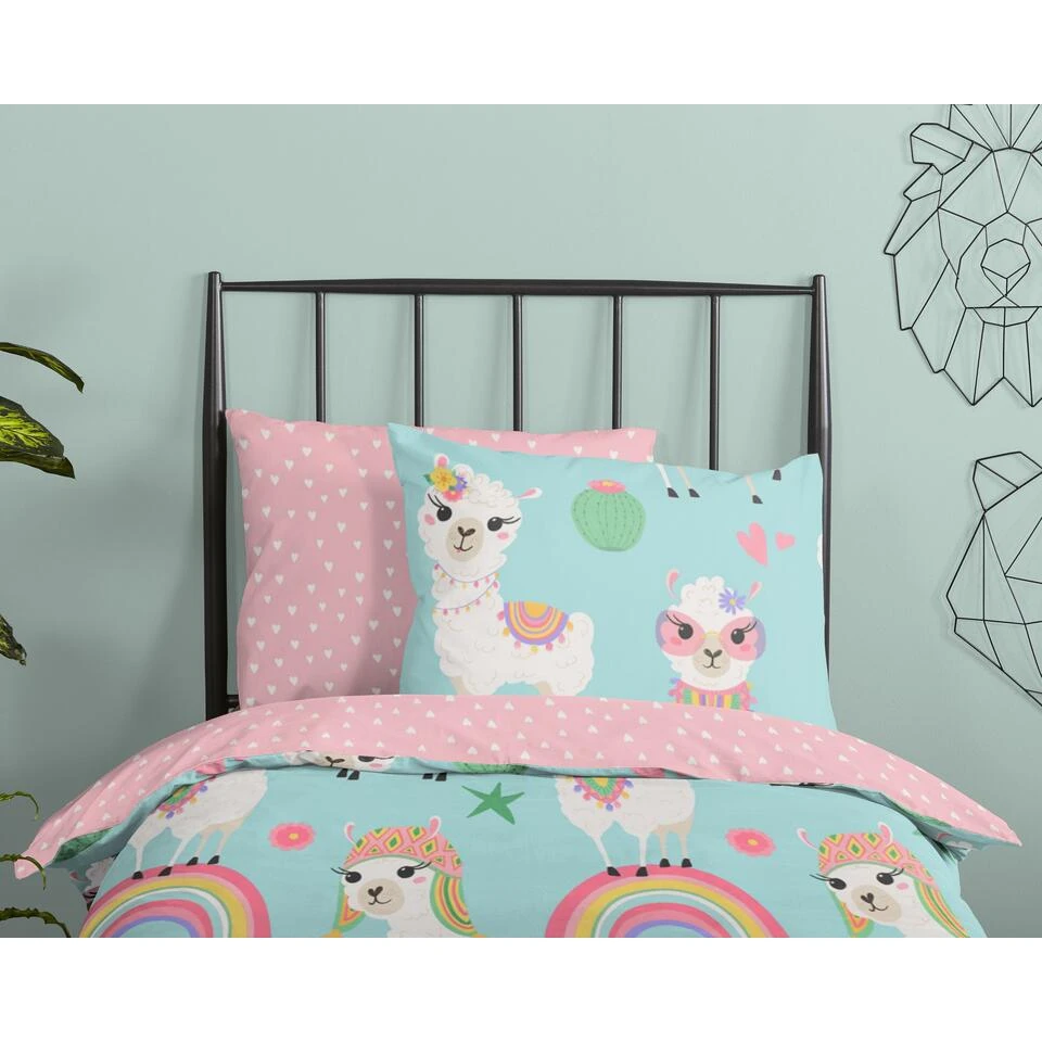 Good Morning Dekbedovertrek "Lamalife" - Multi - (100x135 Cm) 4 Good Morning Dekbedovertrek "Lamalife" - Multi - (100x135 Cm) - Afbeelding 2