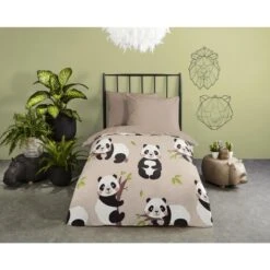 Good Morning Dekbedovertrek "Panda" - Zand - (120x150 Cm) -Knusse Nacht 1000094424 0101