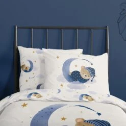 Good Morning Dekbedovertrek "Sleeping" - Ecru - (120x150 Cm) -Knusse Nacht 1000094430 0104